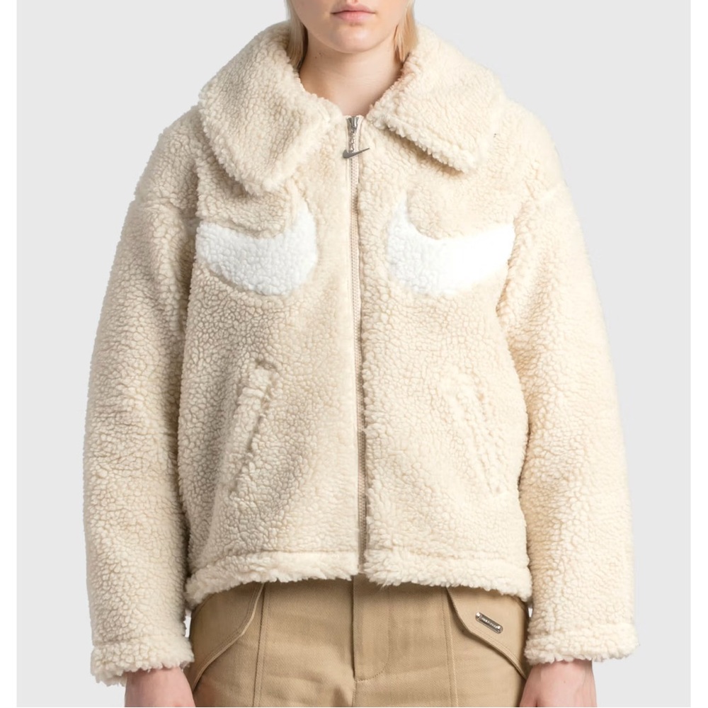 Nike Sportswear Women’s Oversized Faux-shearling Swoosh Sherpa Zip Up Jacket XL